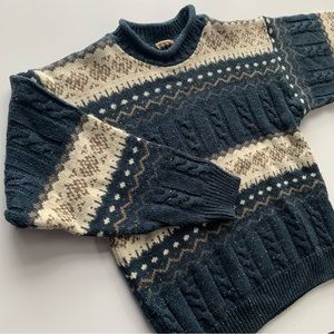 Vintage grandpa sweater size M navy blue